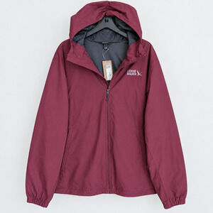 Eddie Bauer Mr Rainy Pass Jacket Mens 2XL Black Cherry Hooded Full Zip NWT